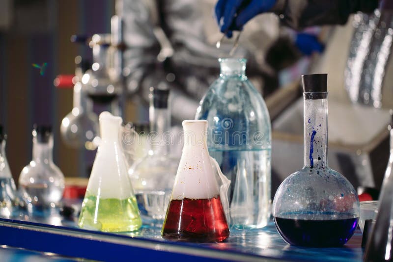 Chemists Make Drugs In The Laboratory At Home Stock Photo Image of