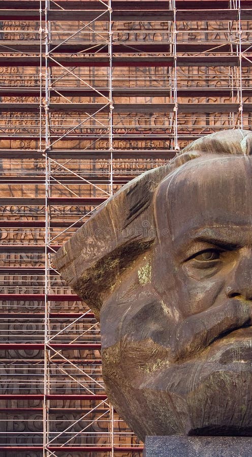 Monument Karl Marx, Giant bronze head in Chemnitz. Monument Karl Marx, Giant bronze head in Chemnitz