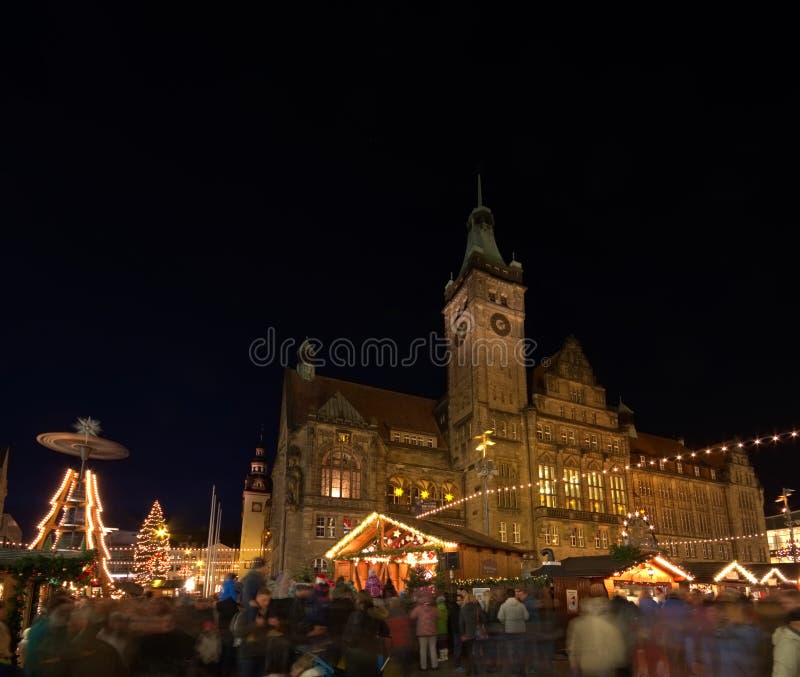Chemnitz, christmas market by night. Chemnitz, christmas market by night