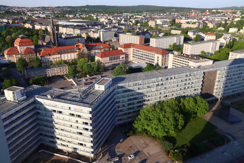 Chemnitz city in Germany (State of Saxony). Aerial view. Chemnitz city in Germany (State of Saxony). Aerial view