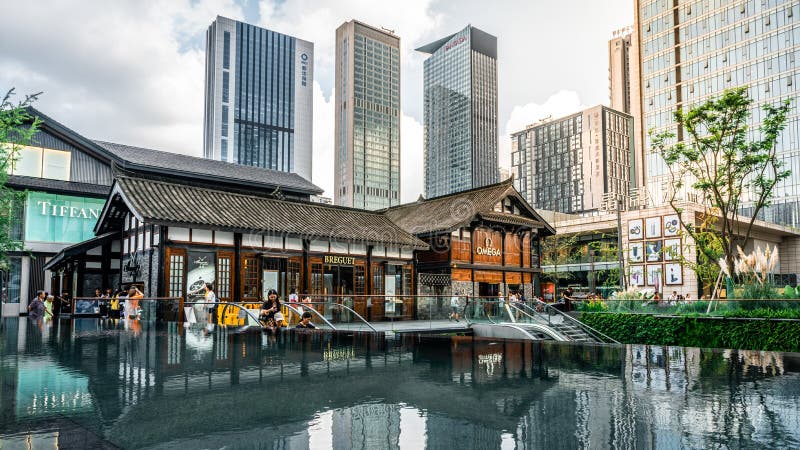 Top View Of Sinoocean Taikoo Li And Daci Temple In Chengdu Sichuan China  Stock Photo - Download Image Now - iStock