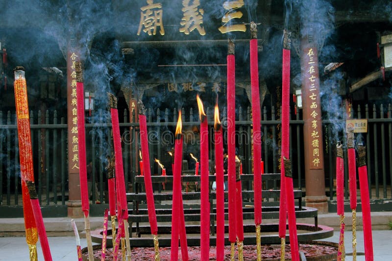 Chengdu, China Burning Incense Sticks Editorial Photo Image of