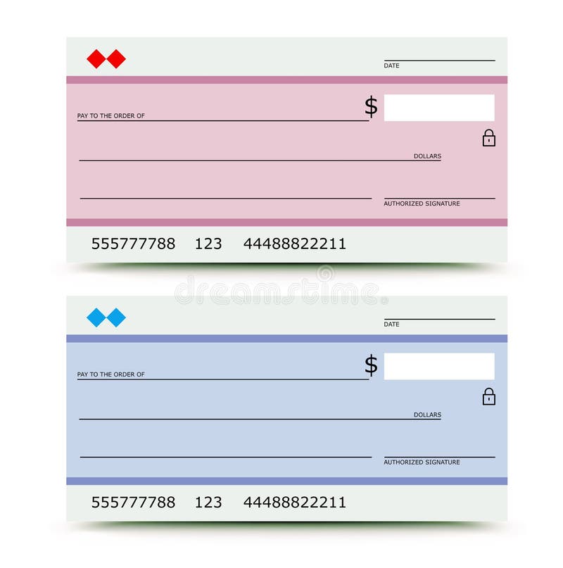 Bankcheque stock illustratie