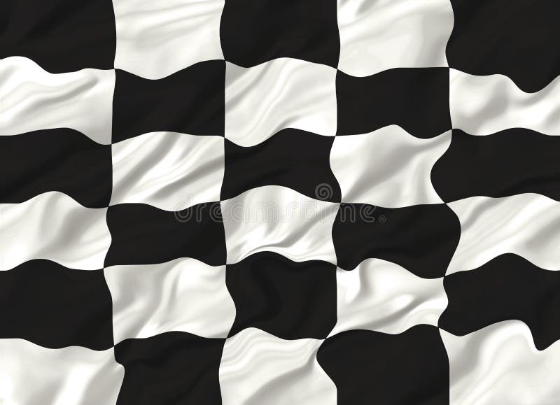 Rippled Black And White Chequered Flag Stock Illustration
