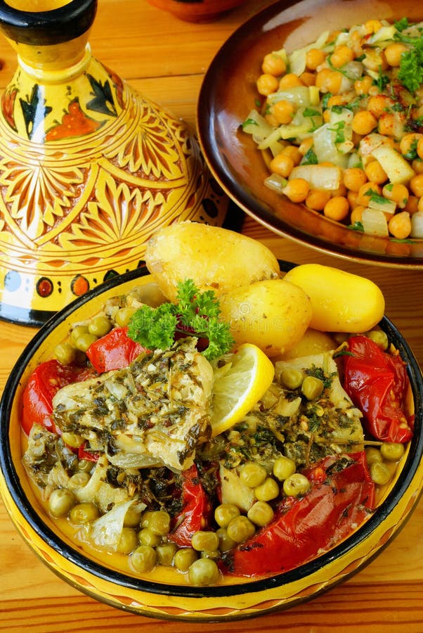 Moroccan Chermoula Fish Tajine Stock Image Image of culture
