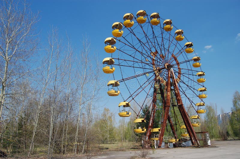 Chernobyl area. Lost city Pripyat.