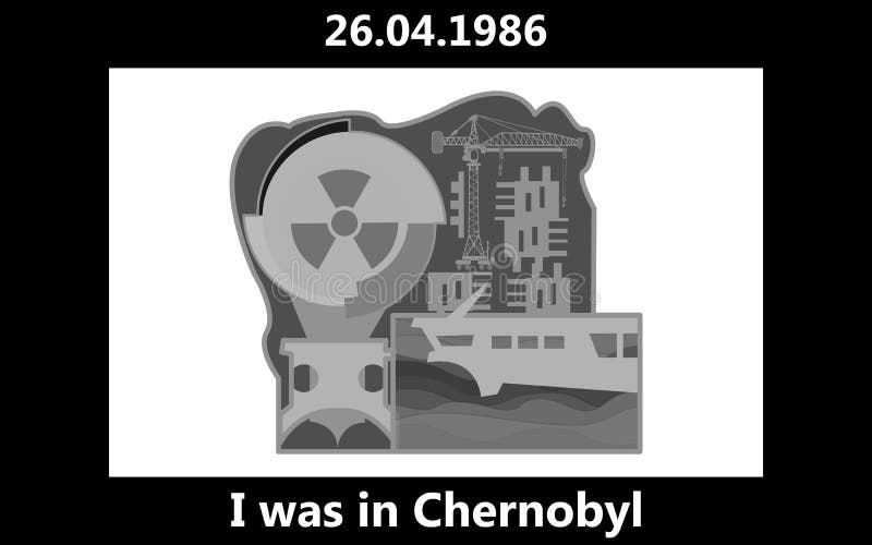 Chernobyl, Kwietnia 26, 1986 czarny atramentu literowanie ilustracji Chernobyl, Kwietnia 26, 1986 czarny atramentu literowanie ilustracji