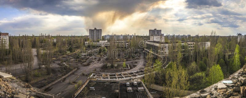 Chernobyl - Wide angle view of Pripyat