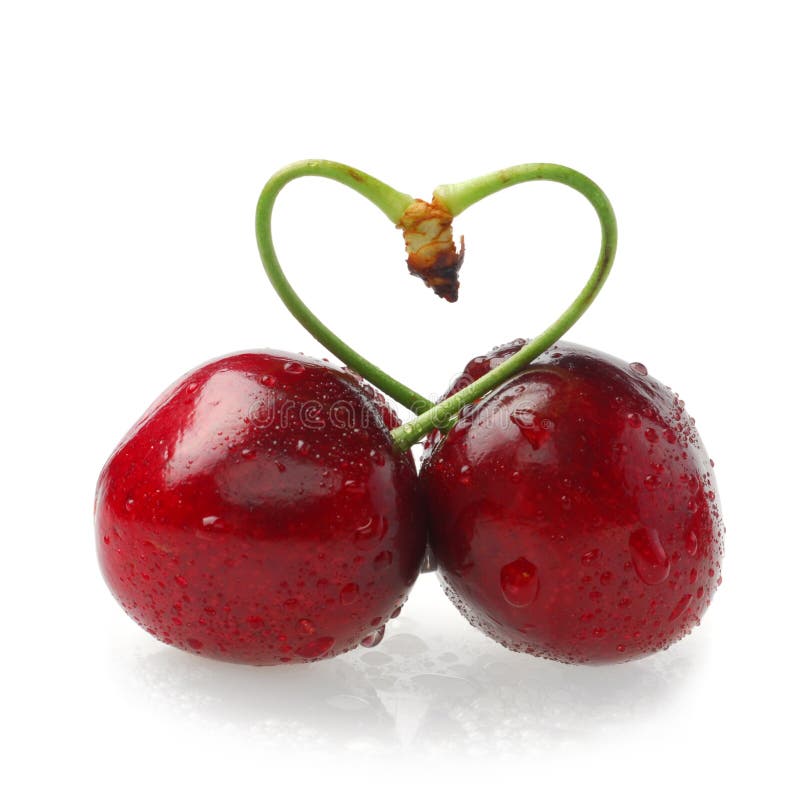 Cherries with heart stock photo. Image of fruit, food - 9970620