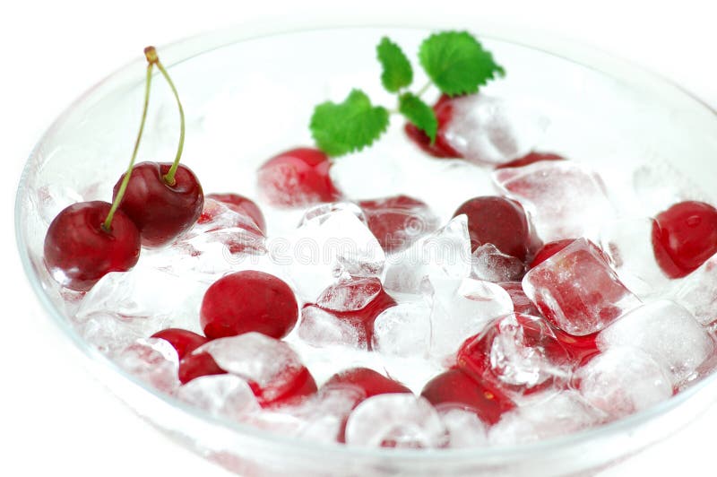 Cherries in ice royalty free stock images