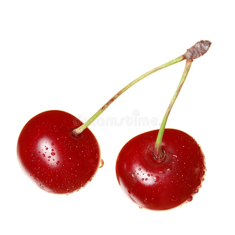 Cherries isolated on white