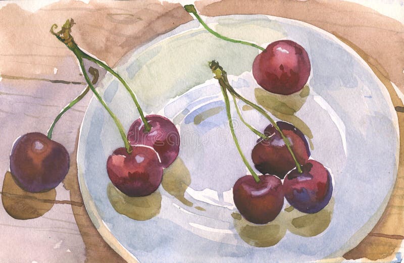 Cherries on a saucer