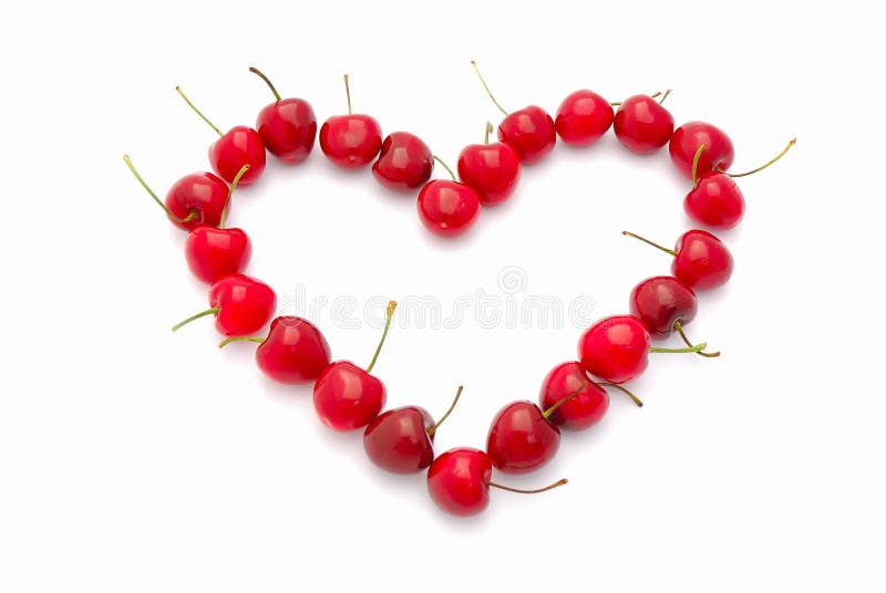 Cherries Valentine heart stock image. Image of harvest 12199455