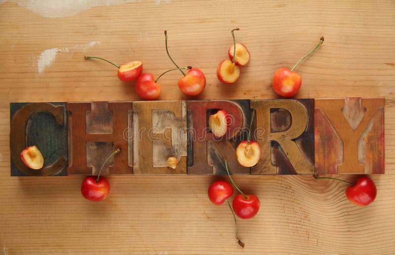 A Word Cherry Composited from Cherries Stock Image Image of shine