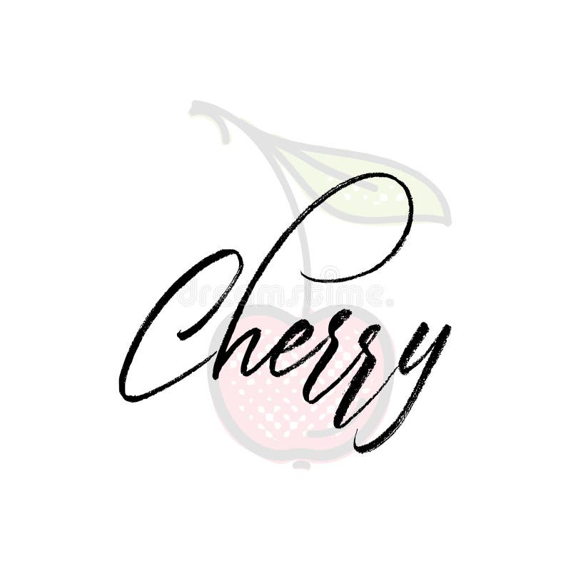 Cherry Sticker and Eco Products. Cherry  Element, Isolated Vector