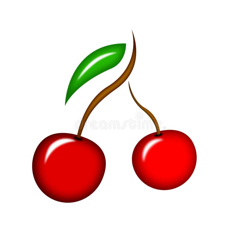 Three Cherries stock illustration. Illustration of cherry - 9687385