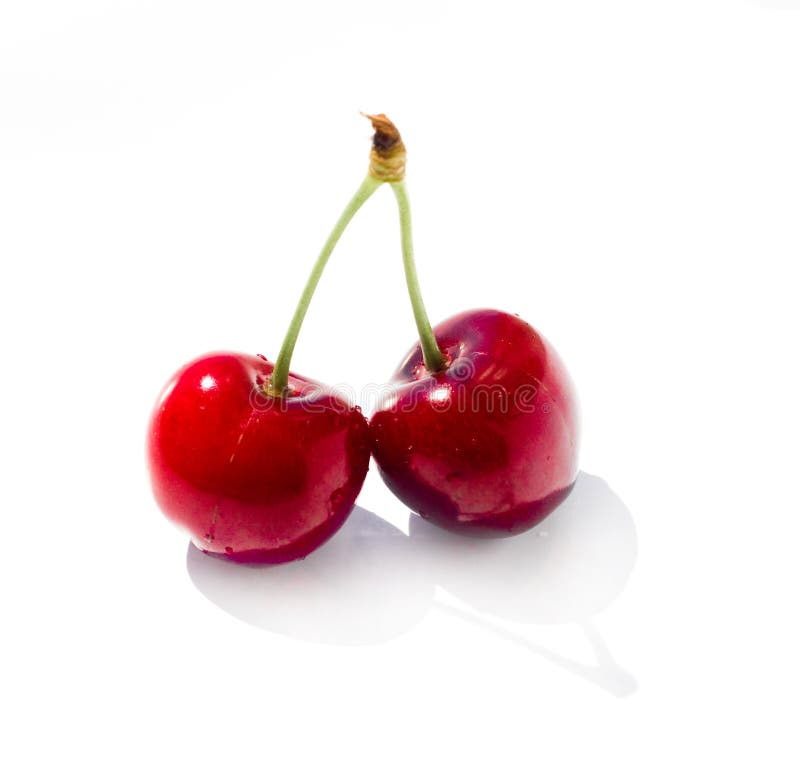 Twin cherries stock photo. Image of diet, ripe, white - 3948908