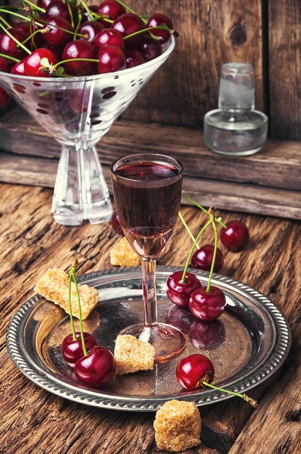 Cherry alcohol drink stock image. Image of cocktail, vodka 94806081
