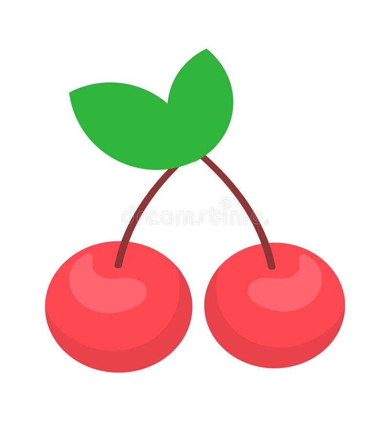 Cherry berries icon stock vector. Illustration of flower 262752422