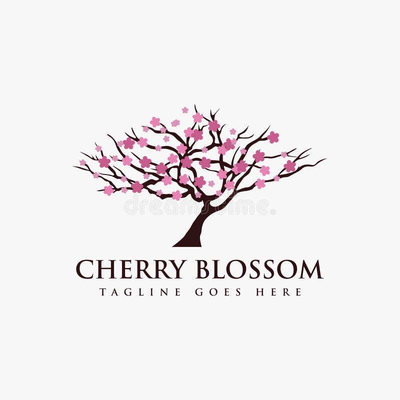 Cherry Blossom Tree Logo Vector Stock Vector Illustration of concept, chinese 246863995