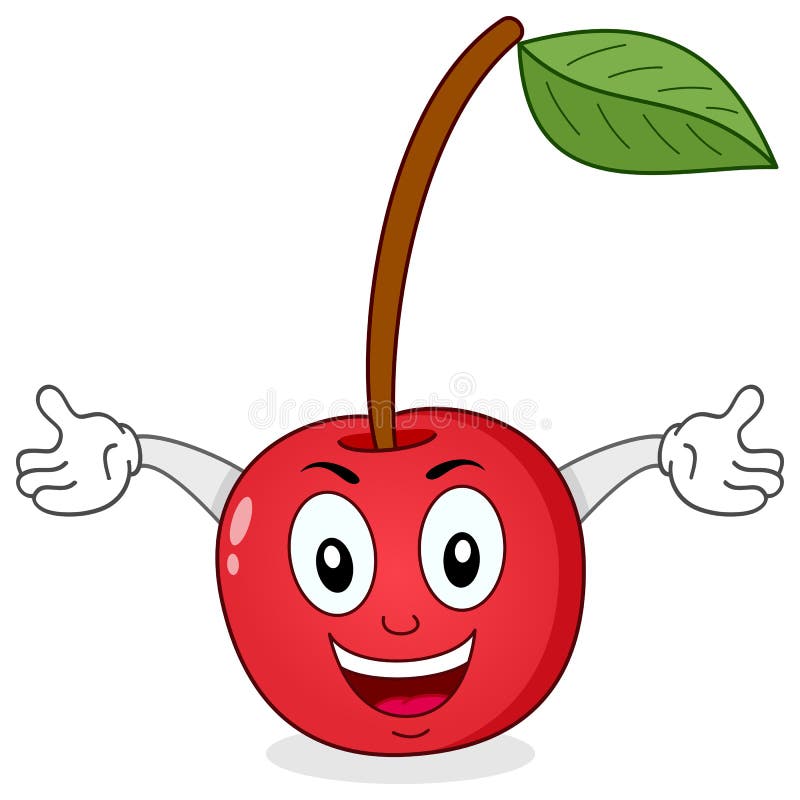 Cherry Cartoon Character lindo ilustración del vector Cherry Cartoon Character lindo ilustración del vector