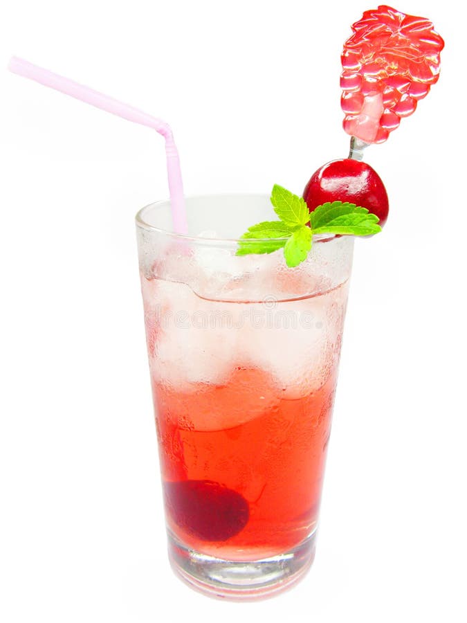 Cherry Fruit Juice with Ice Stock Image Image of isolated, cherry 15577623