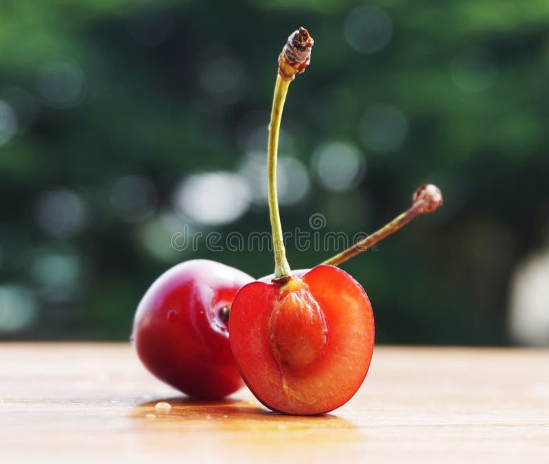 Cherry Fruit on a Nature Background Stock Image Image of leaf, vitamin 252213561