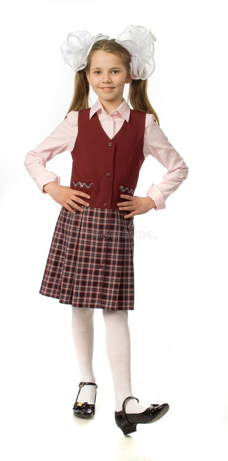 The cherry girl in a school uniform