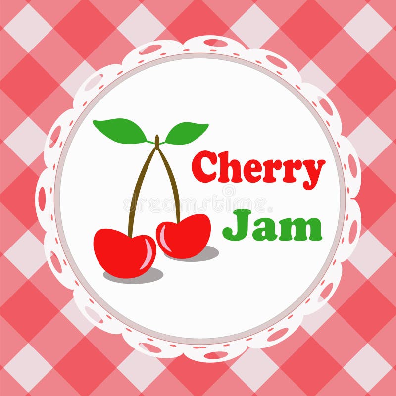 Cherry jam stock vector. Illustration of vector, homemade - 28421082