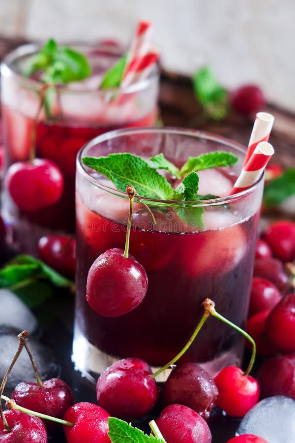 Cherry juice drink stock photo. Image of beverage, summer 3989372