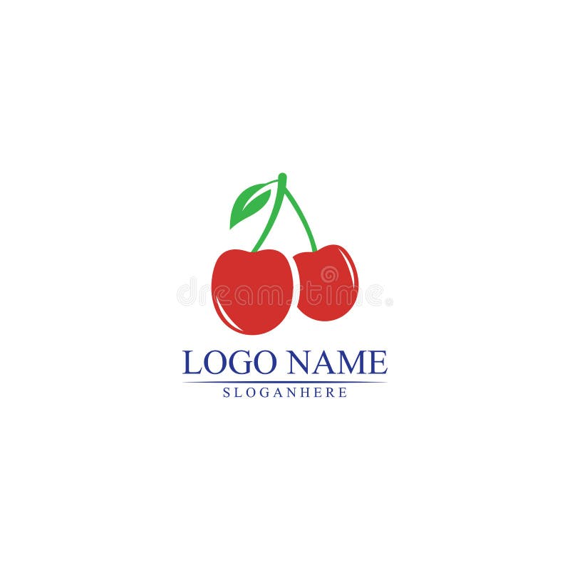 Cherry Logo Design Template. Vector Illustration Stock Vector