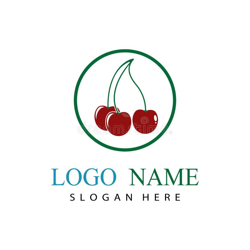Cherry Logo Template Design Illustration Stock Vector Illustration of