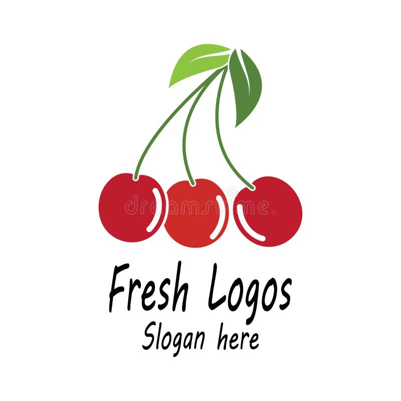 Cherry Logo Template Design Illustration Stock Vector Illustration of