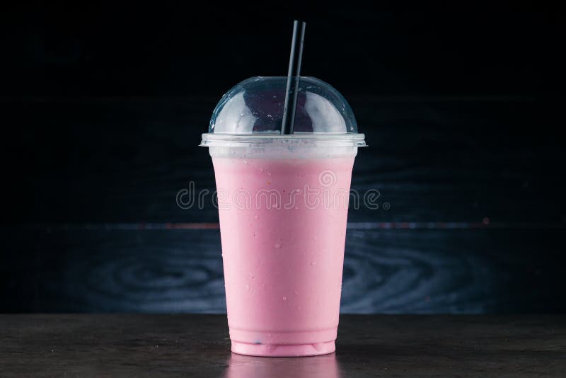Organic Fruit Shake Smoothie To Go Cup Glass Stock Photo, Picture
