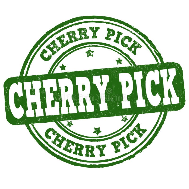 Cherry pick grunge rubber stamp. 