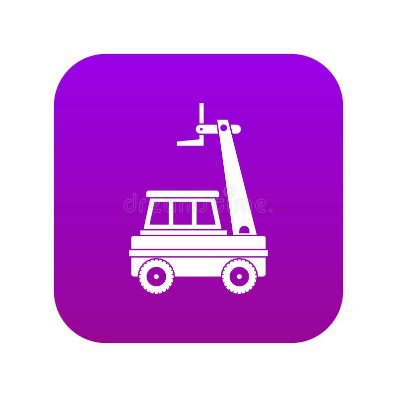 Cherry Picker Icon Digital Purple Stock Vector Illustration of