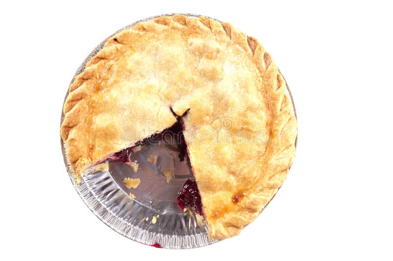 Cherry pie missing a slice