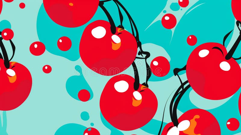 Model de artă retro-pop, aldină și vibrantă, de culoare roșie și mentolată vector illustration