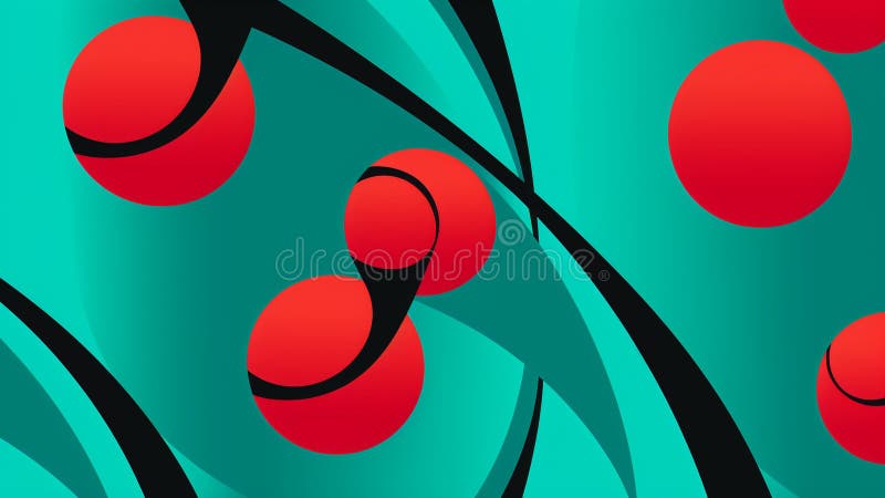 Model de artă retro-pop, aldină și vibrantă, de culoare roșie și mentolată stock illustration