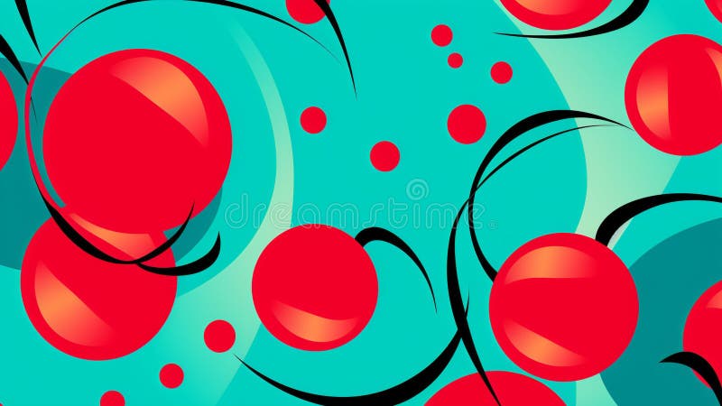 Model de artă retro-pop, aldină și vibrantă, de culoare roșie și mentolată vector illustration