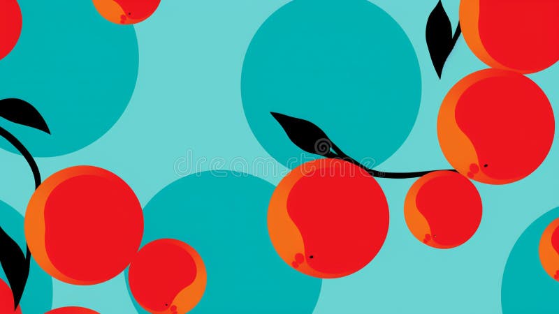 Model de artă retro-pop, aldină și vibrantă, de culoare roșie și mentolată royalty free illustration