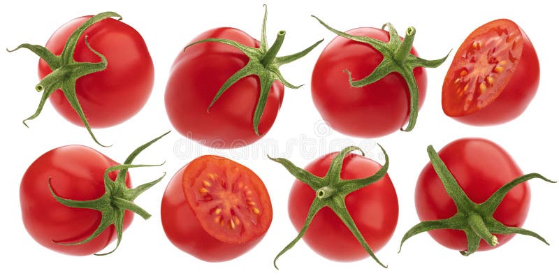 Cherry tomato isolated on white background with clipping path