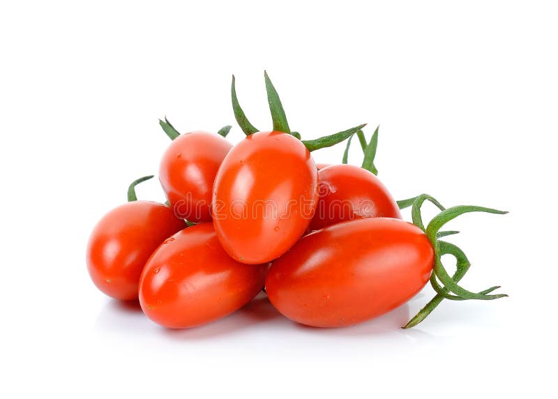 Cherry tomato on the white background