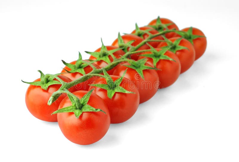 isolated cherry tomatoes