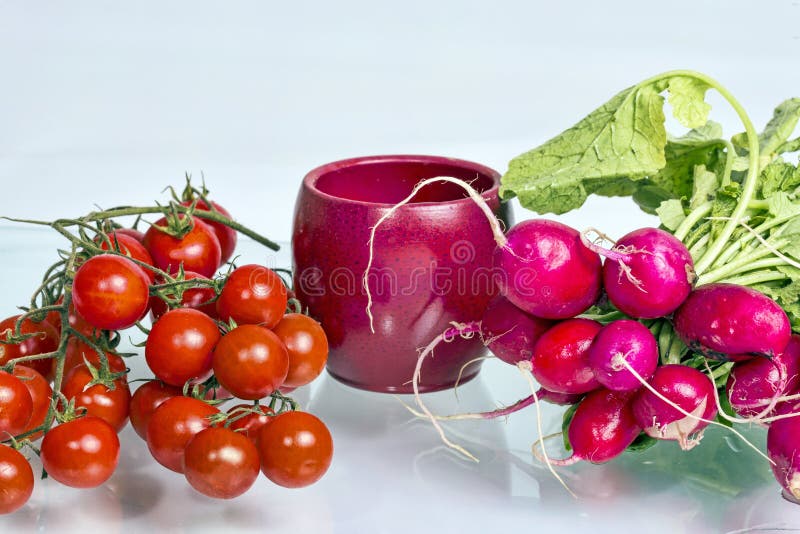 Cherry tomatoes and radish stock image. Image of lifestyle 53689077