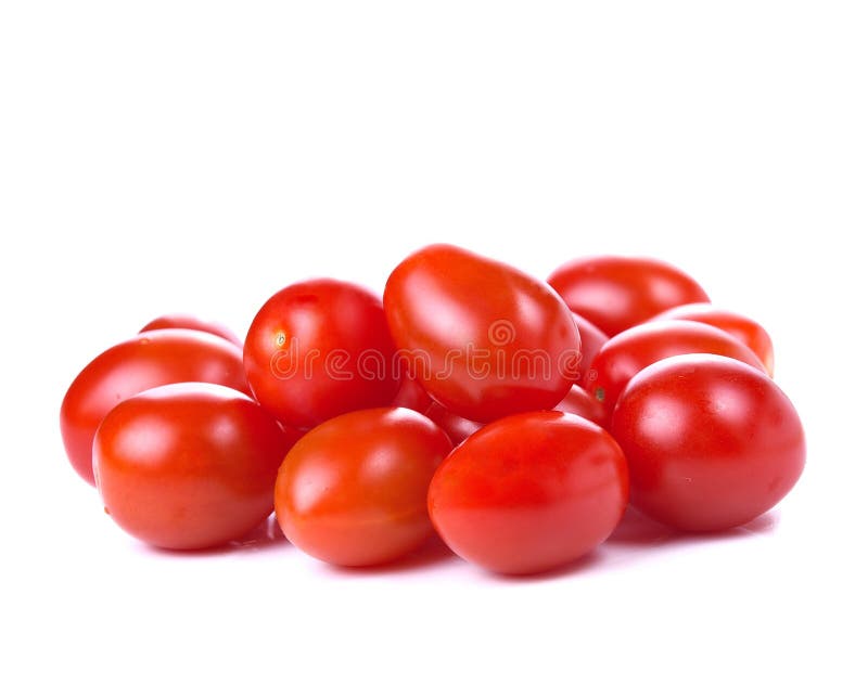 Cherry tomatoes white background isolated