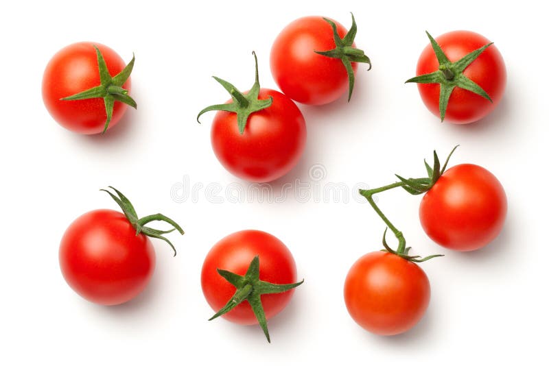 Cherry Tomatoes on White Background