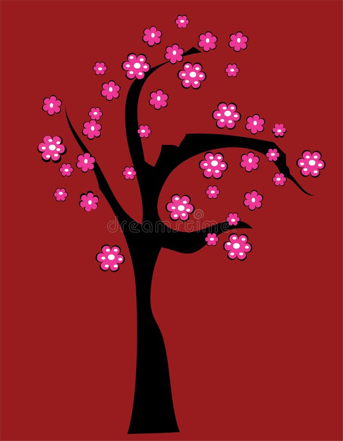 Cherry tree stock vector. Illustration of petal, garden - 14320668