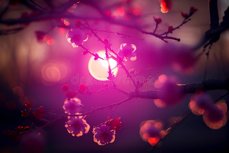 Cherry tree blossom, defocused royalty free illustration