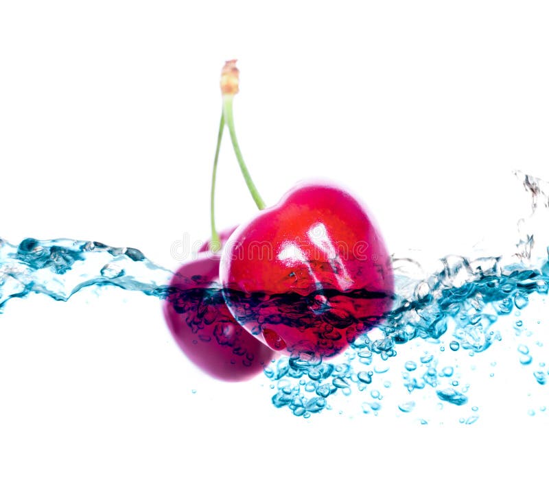 Cherry into water splash